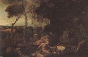 Nicolas Poussin Landscape with St.Jerome oil painting